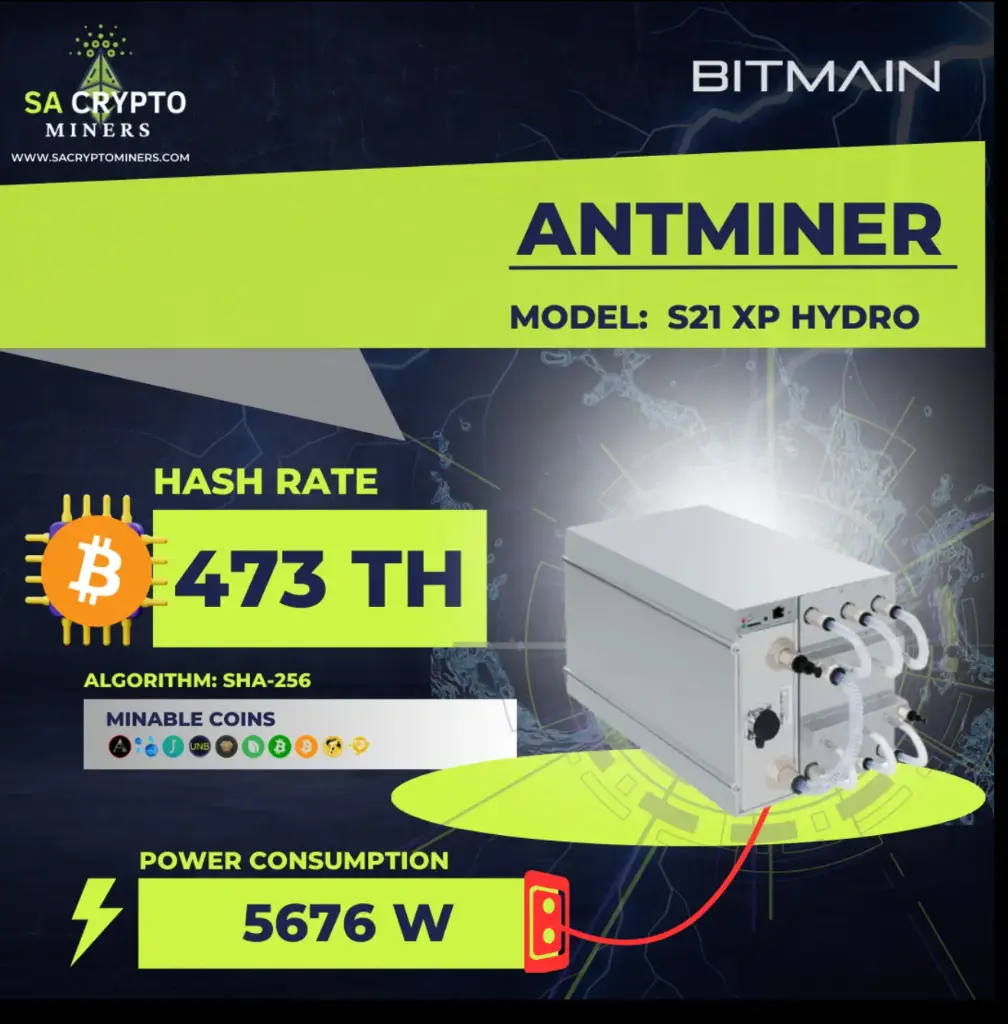 Bitmain Antminer S21 XP Hyd Bitcoin Miner 473TH