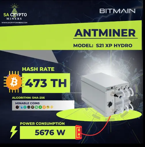 Bitmain Antminer S21 XP Hyd Bitcoin Miner 473TH